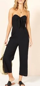 Minkpink black strapless crop pant jumpsuit romper